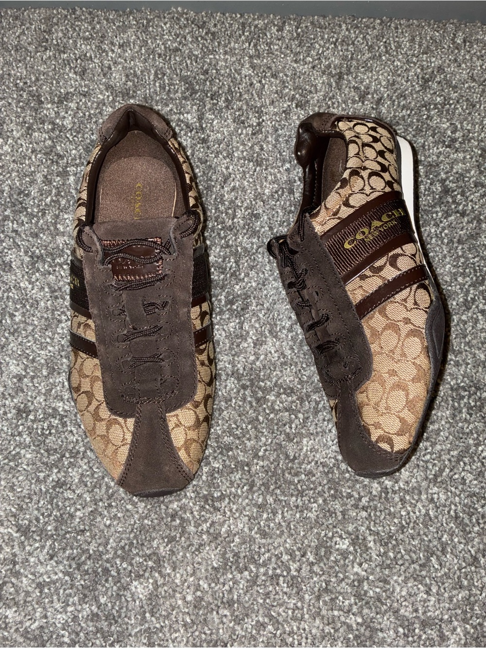 Coach Remonna Signature Jacquard Sneakers - Brown- Size 7